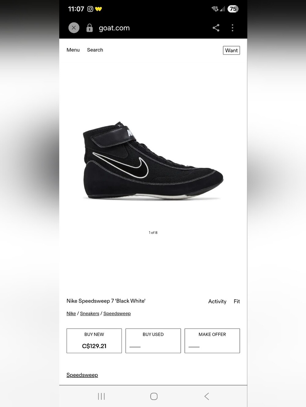 Nike Men's Black and White High-Top Boxing Sneakers